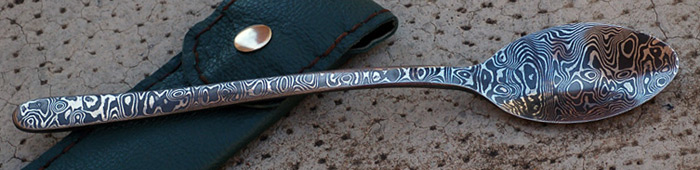 Stainless Damascus Spork / Spoon Project