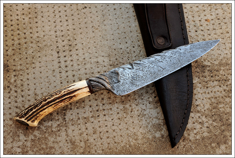 2 Integral Cable Damascus Knives