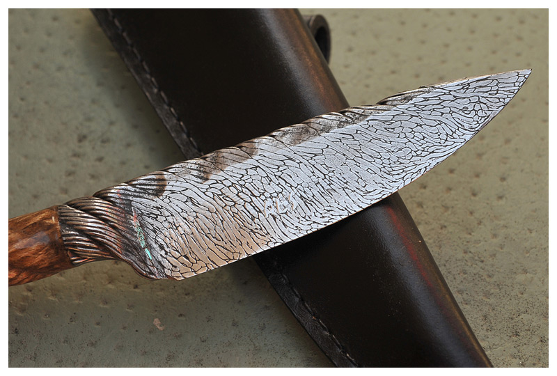 Cable Damascus and Rope Clip Point / San Mai FairbairnSykes Dagger