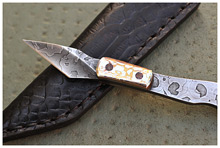 Motorcycle Chain San Mai Damascus Pocket Scalpel