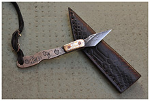 Motorcycle Chain San Mai Damascus Pocket Scalpel