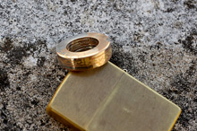 Copper, Brass and Steel Mokume Lanyard Bead / Key Fob