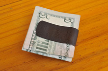 Heat Anodized Damascus Money Clip