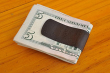 Heat Anodized Damascus Money Clip