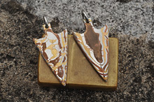 Mokume Arrow Head Pendants