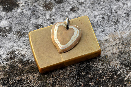 Mokume Heart Pendant