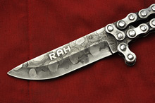 Motorcycle Chain San Mai Damascus Knife