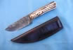 Cable Damascus and Stag Knife