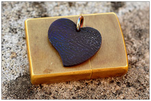 Stainless Damascus and Mokume Heart Pendants