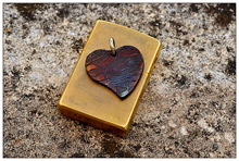 Stainless Damascus and Mokume Heart Pendants