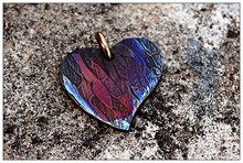 Stainless Damascus and Mokume Heart Pendants