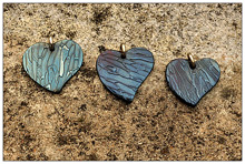 Stainless Damascus and Mokume Heart Pendants