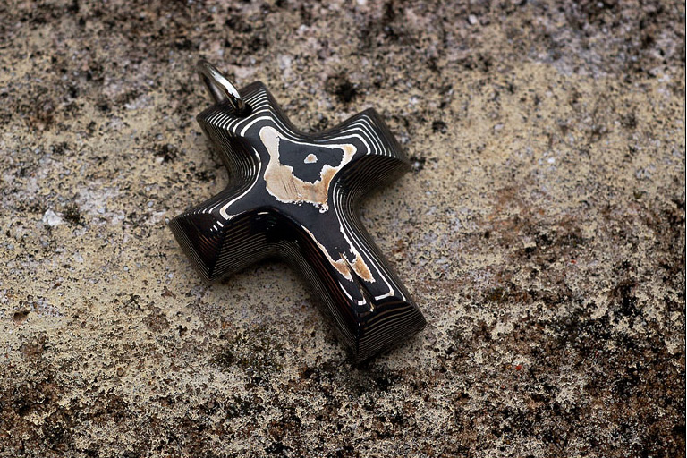 Assorted Damascus and Mokume Crosses