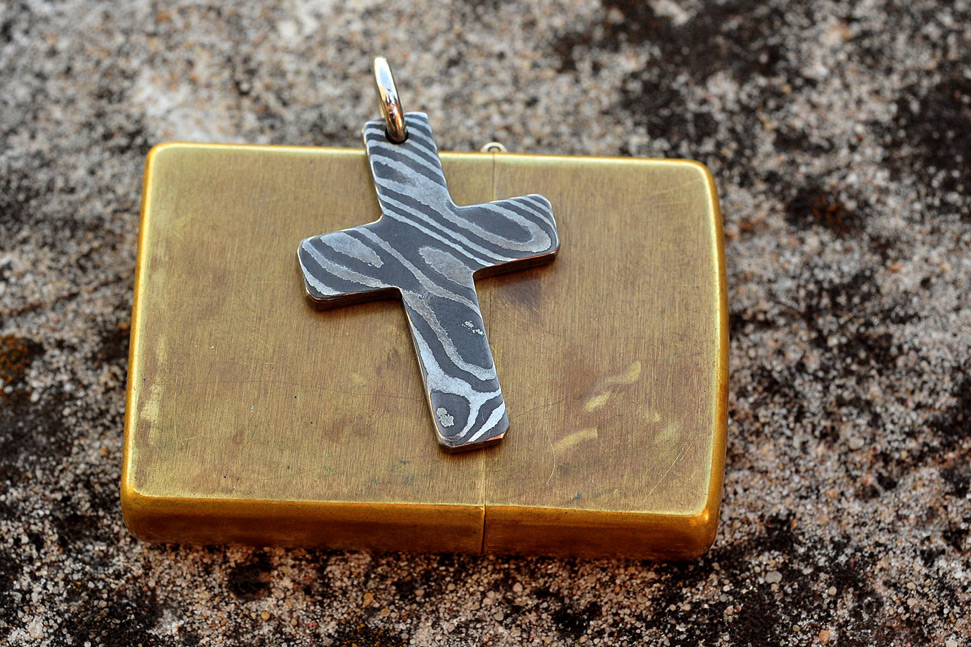 Assorted Damascus and Mokume Crosses