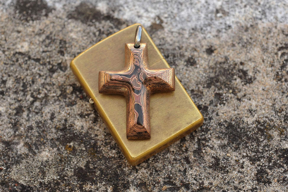 Assorted Damascus and Mokume Crosses