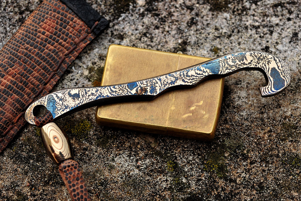 Assorted Damascus and Mokume EDC Tools
