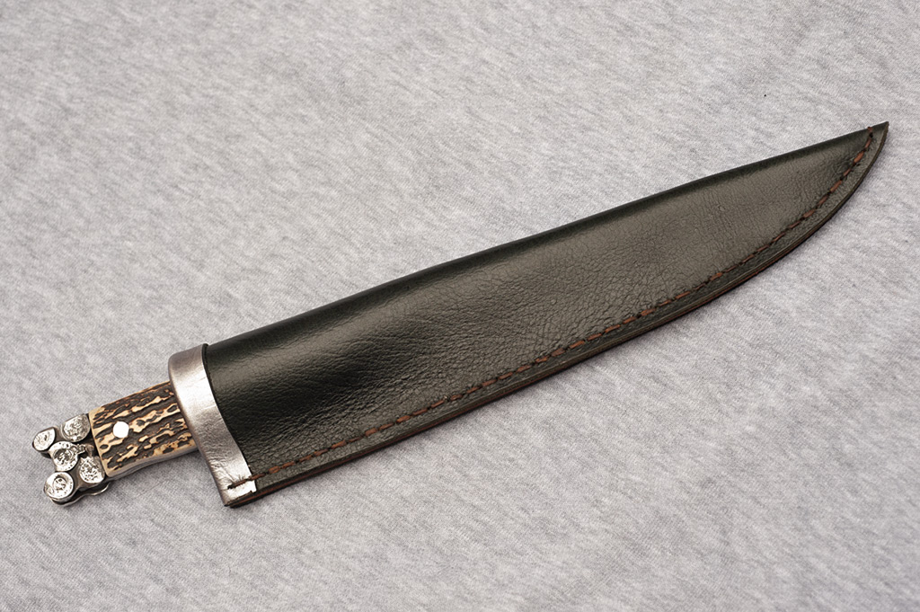 Motorcycle Chain San Mai Damascus Chef Knife