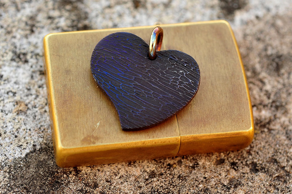 Assorted Damascus and Mokume Hearts