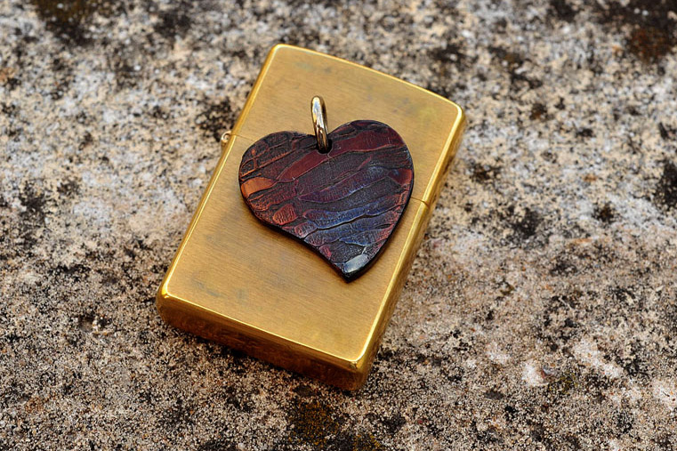 Assorted Damascus and Mokume Hearts