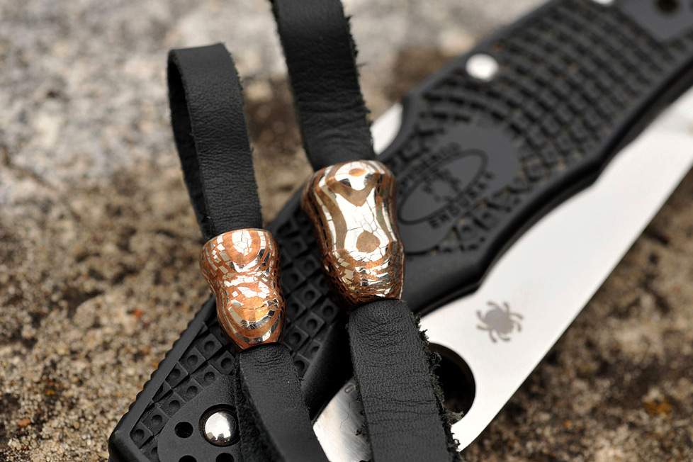 Assorted Damascus and Mokume Lanyard Beads
