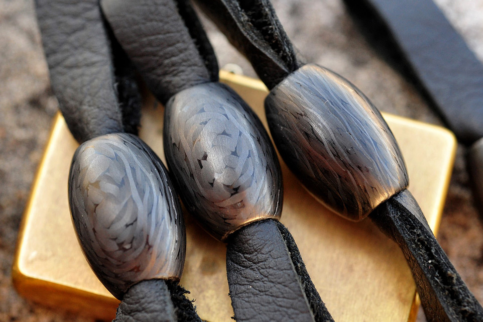 Assorted Damascus and Mokume Lanyard Beads