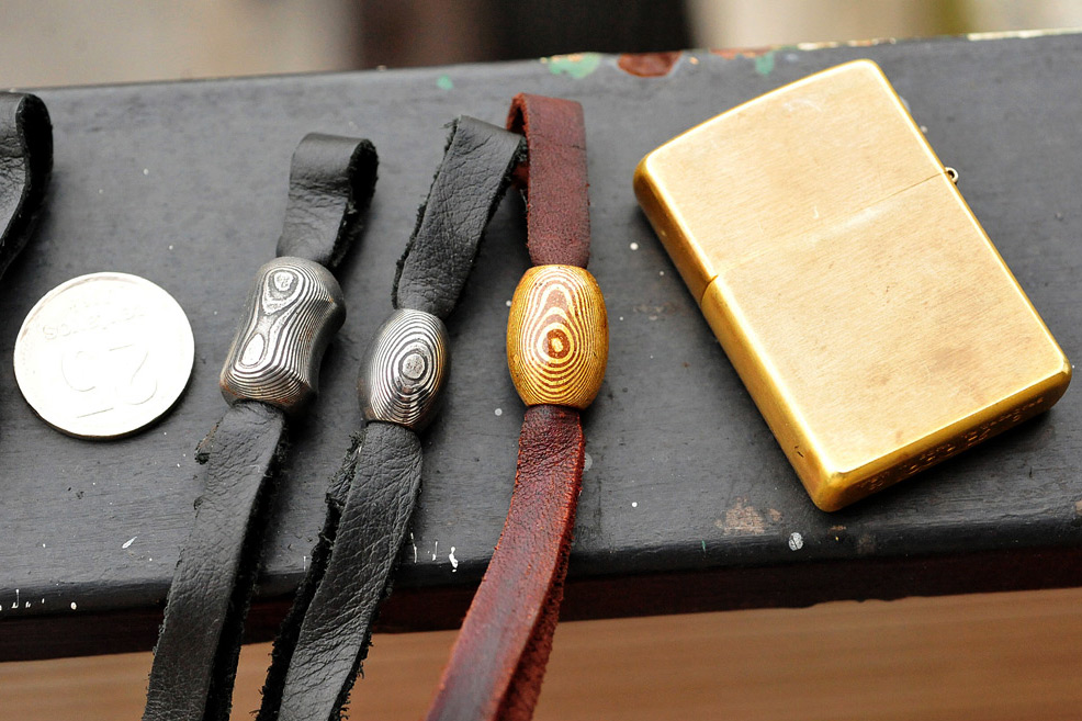 Assorted Damascus and Mokume Lanyard Beads