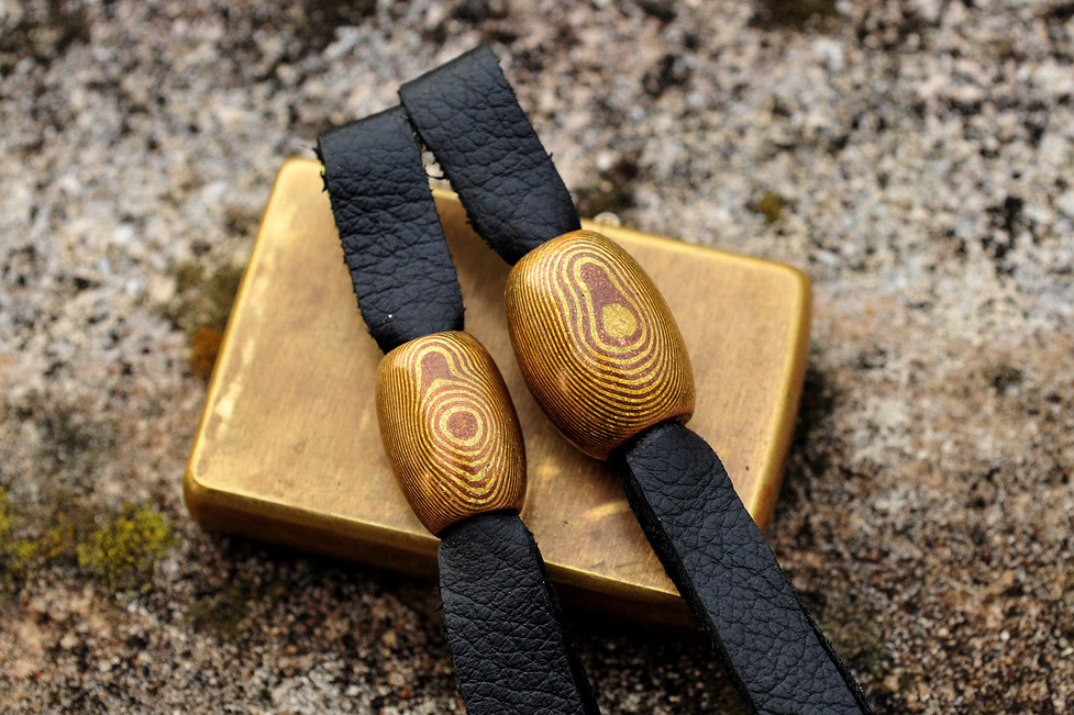 Assorted Damascus and Mokume Lanyard Beads