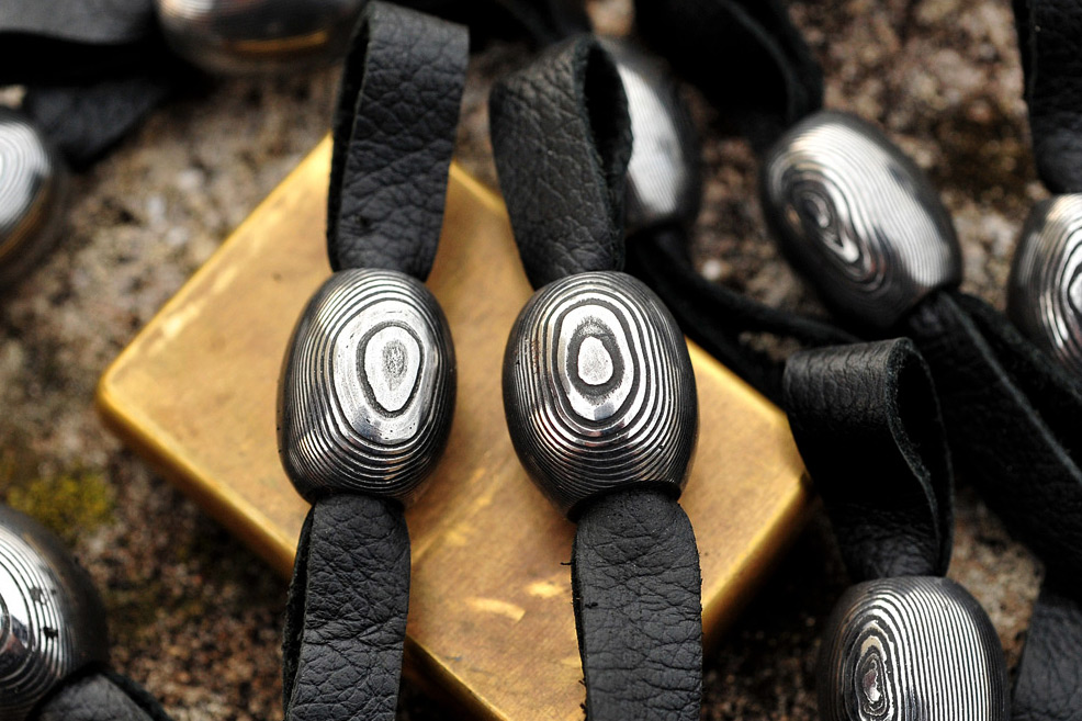 Assorted Damascus and Mokume Lanyard Beads