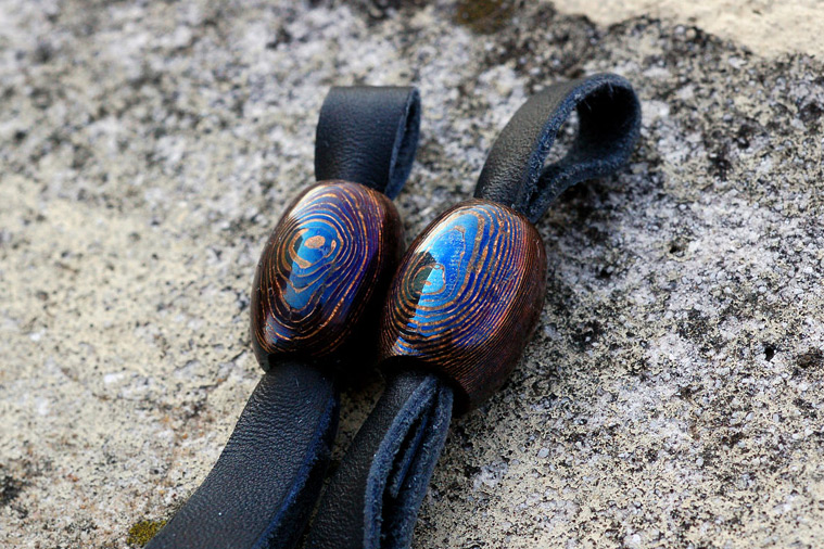 Assorted Damascus and Mokume Lanyard Beads