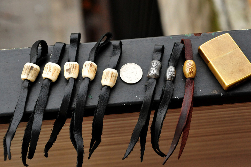 Assorted Damascus and Mokume Lanyard Beads